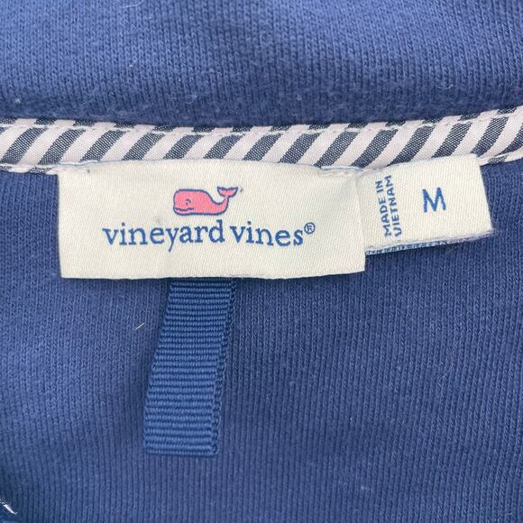 Vineyard Vines Women's 1/4 Zip "Stripe Shoulder Shep Shirt" Whales, Size M - Picture 7 of 12